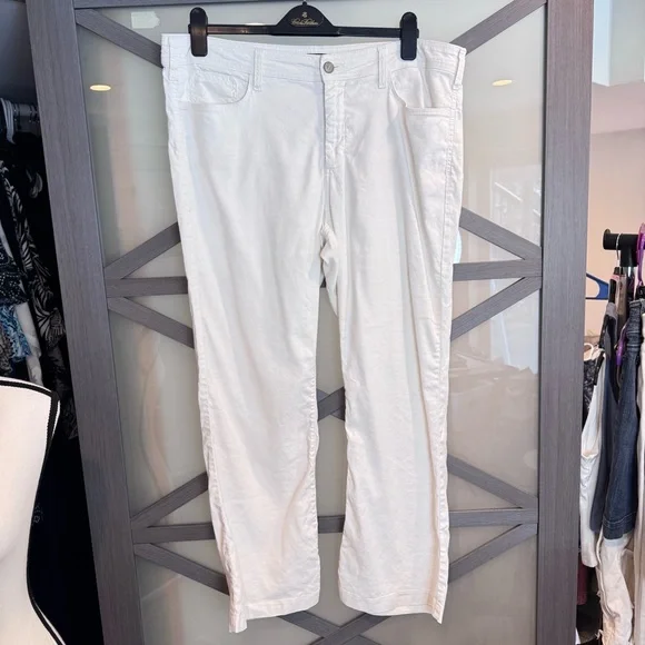 NYDJ White Linen Straight-Leg Trouser - Picture 3 of 12